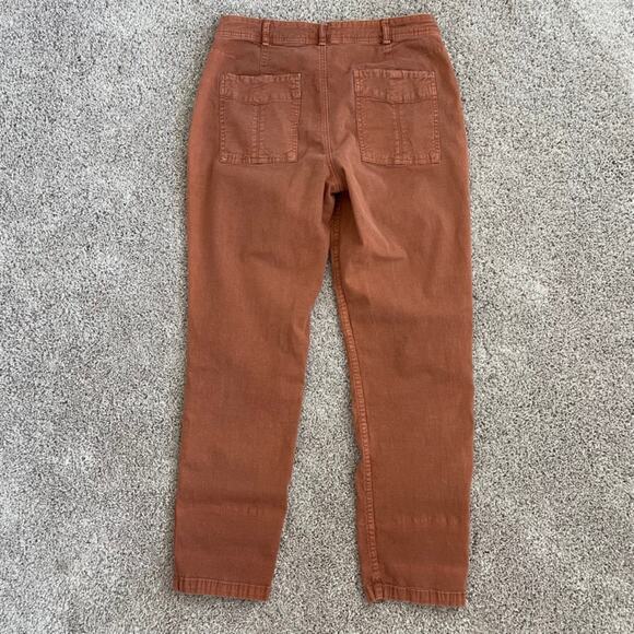 Anthropologie The Wanderer Chino Pants Burn Orange Size 28 Cotton Linen - Picture 2 of 15